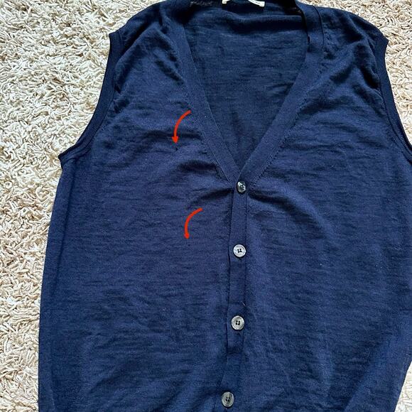 Maurizio Baldassari Cardigan Sweater Vest V Neck Sleeveless Wool Men’s Size L - Picture 10 of 10